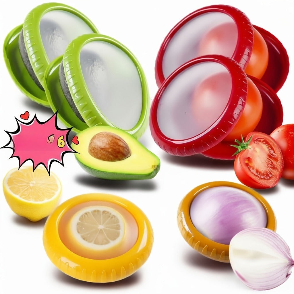 Avocado Preservation Box And Onion Storage Set, Silicone Vegetable And Fruit Preservation Box, Suitable for Refrigerators, Reusable Fresh Preservation Box, Suitable for Tomatoes, Lemons, Garlic, Potatoes - Reducing Food Waste