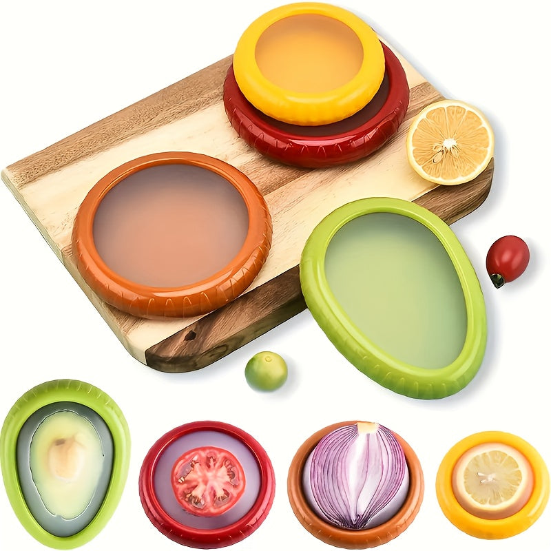 4/2pcs Silicone Fruit Storage Boxe, Large Capacity Reusable Fridge Storage Boxes, Ideal for Preserving Avocados, Tomatoes, And Perfect for Garlic, Onions, Lemons, And Potatoes, Random Color