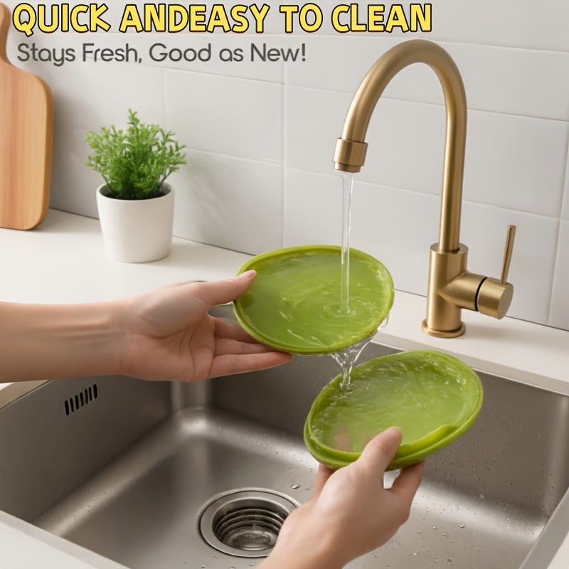Avocado Preservation Box And Onion Storage Set, Silicone Vegetable And Fruit Preservation Box, Suitable for Refrigerators, Reusable Fresh Preservation Box, Suitable for Tomatoes, Lemons, Garlic, Potatoes - Reducing Food Waste